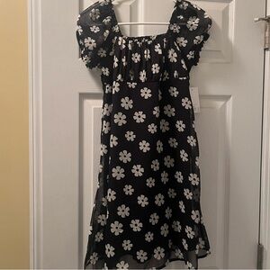 SO Black White Daisy Dress Girl's (10/12) LARGE **NEW WITH TAGS**